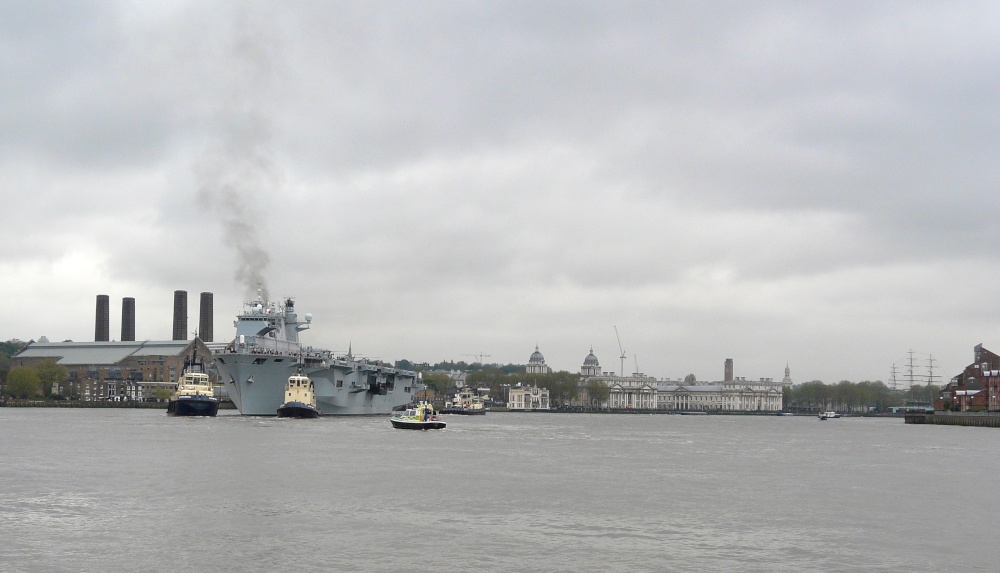 HMS Ocean Coming into Greenwich