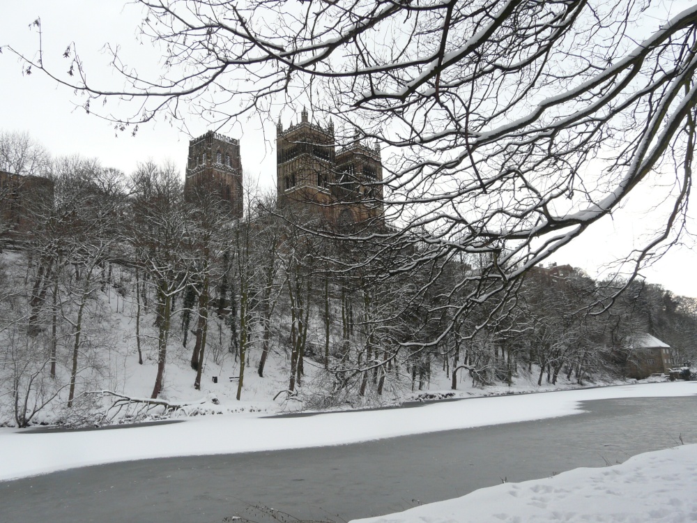 Durham from Prebends Bridge. Winter