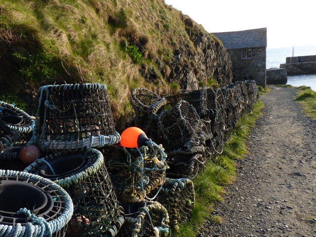Lobster pots at Mullion Cove, Cornwall