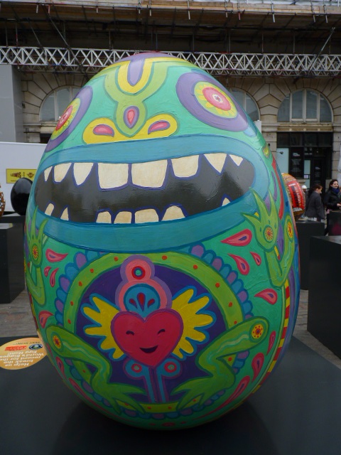 One of a display of painted eggs at Covent Garden, Easter 2012
