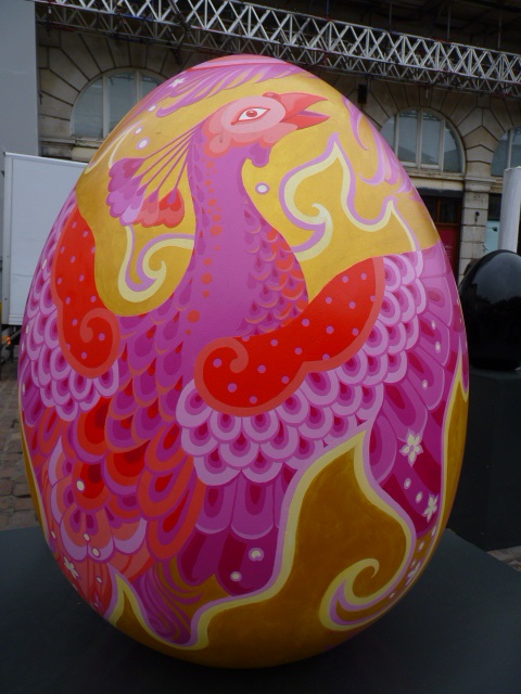 One of a display of painted eggs at Covent Garden, Easter 2012