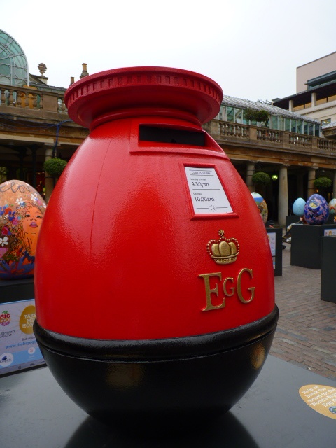 One of a display of painted eggs at Covent Garden, Easter 2012
