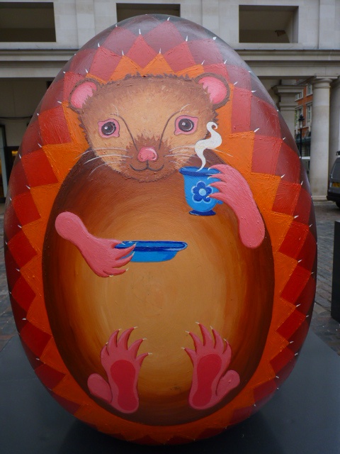 One of a display of painted eggs at Covent Garden, Easter 2012