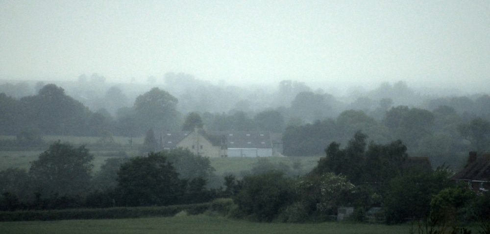 Rain over Steeple Claydon, Buckinghamshire