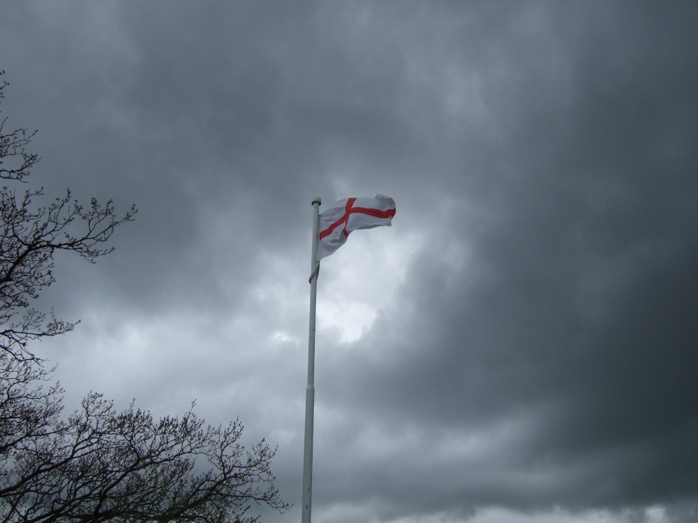 Photograph of Showing the Flag, Symonds Yat Rock