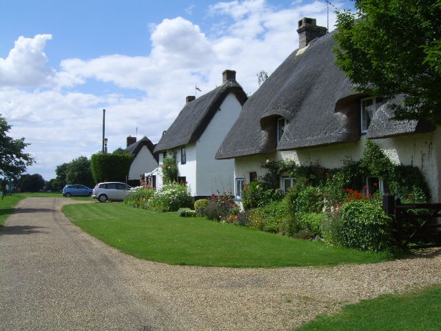 Row of Cottages overlooking green