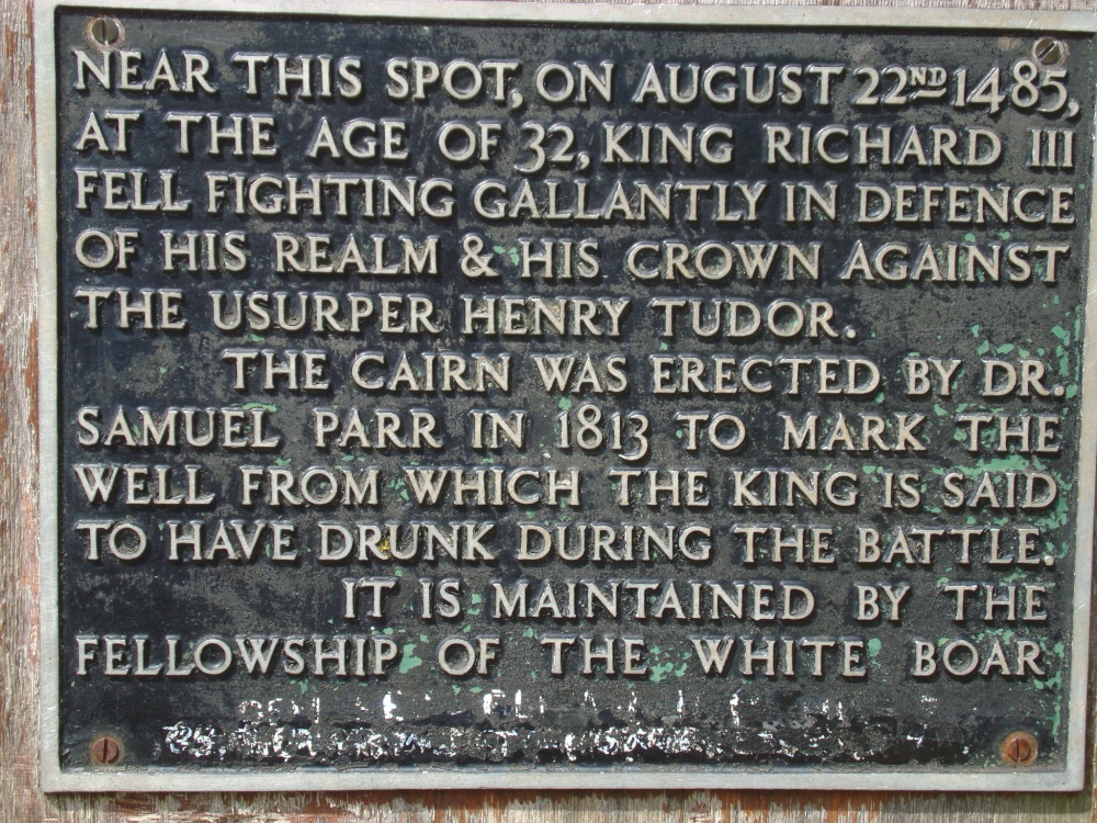 Commemorative plaque on the King Richard's Well
