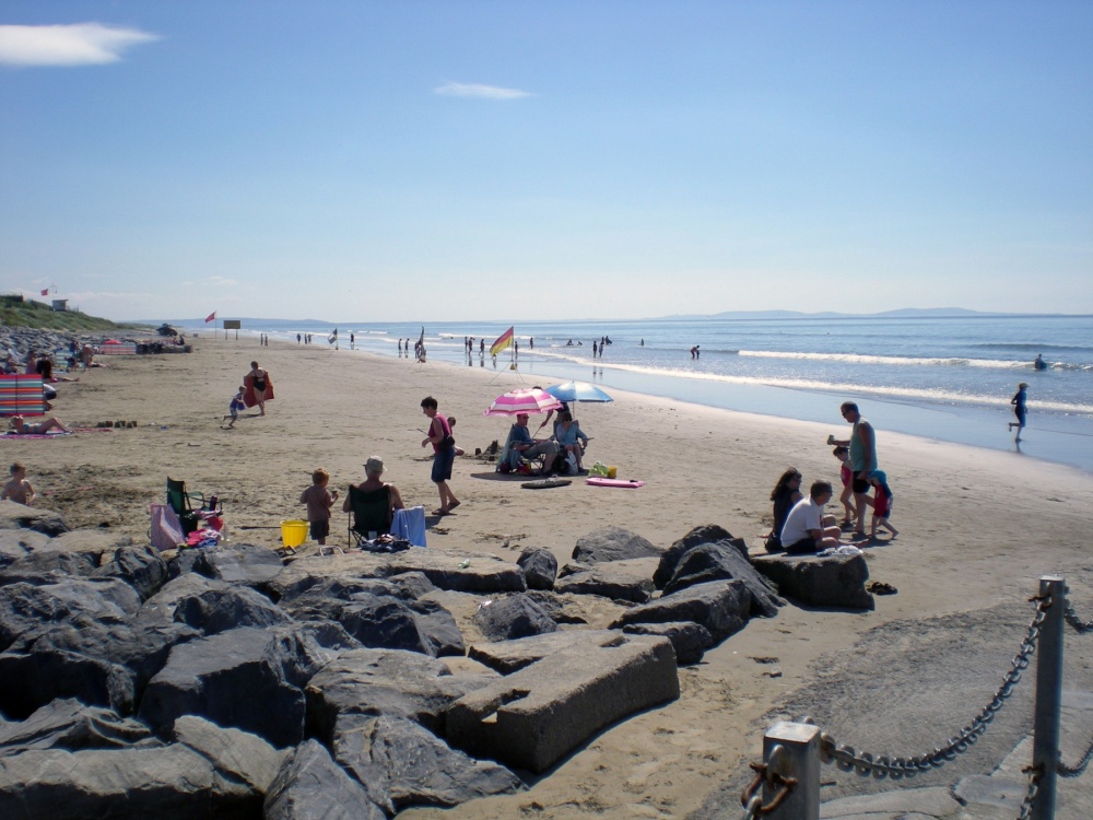 Families enjoying Pendine beach