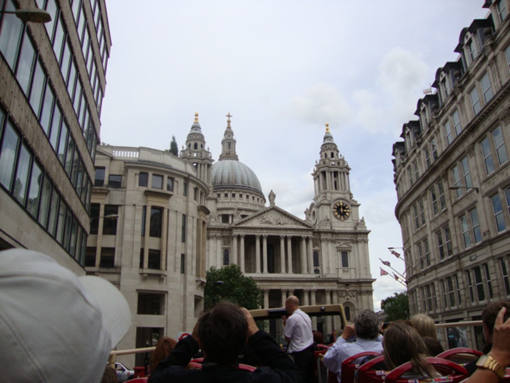 View of London from open top bus