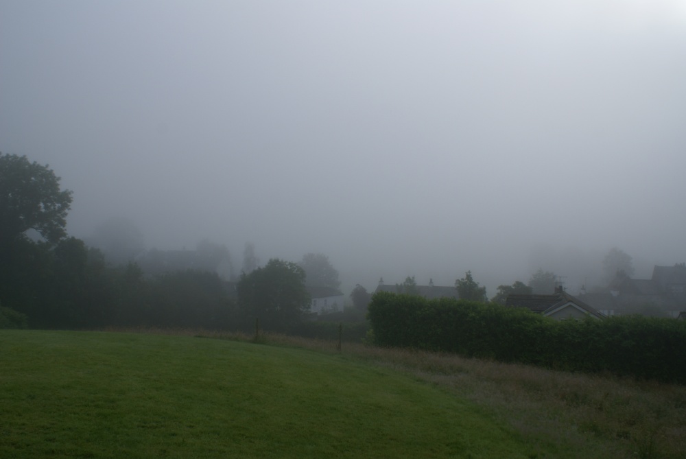 Early morning mist over Hawkshead
