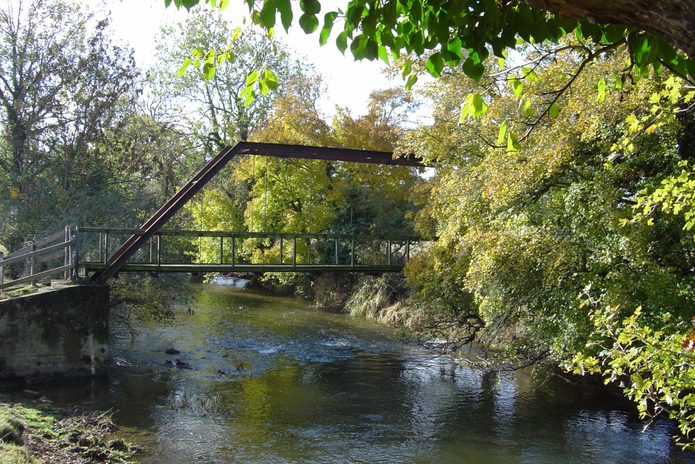 The ricketty bridge over the Cherwell River at Shipton on Cherwell Oxfordshire