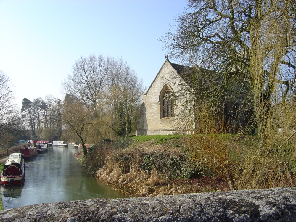 The Church and canal at Shipton on Cherwell, Oxfordshire