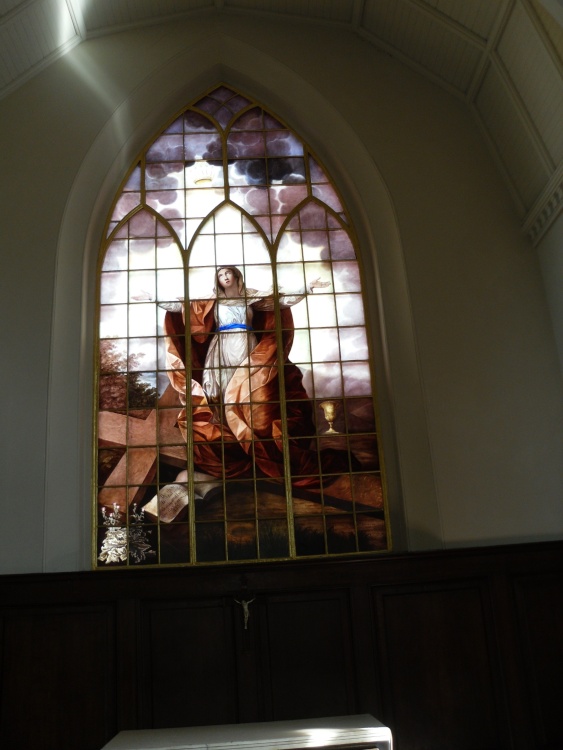Shrewsbury, a stained glass window in St Alcmund's Church