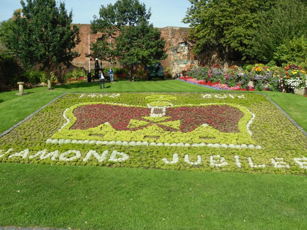 Shrewsbury, the flowers festival and castle ruins