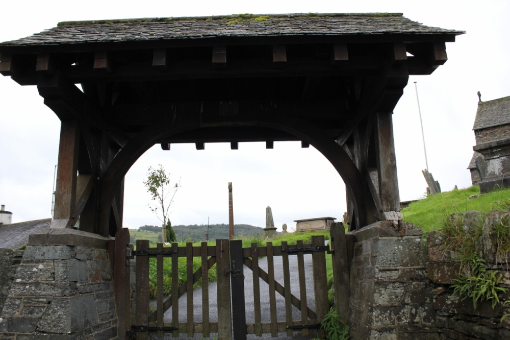 Lych gate, Cross, Flagpole and Obelisk