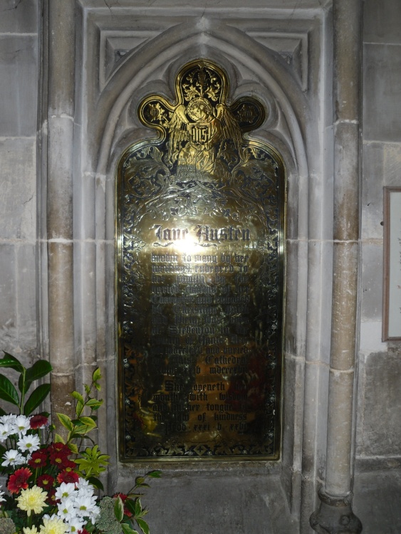 Winchester, in the Cathedral. The grave of Jane Austin