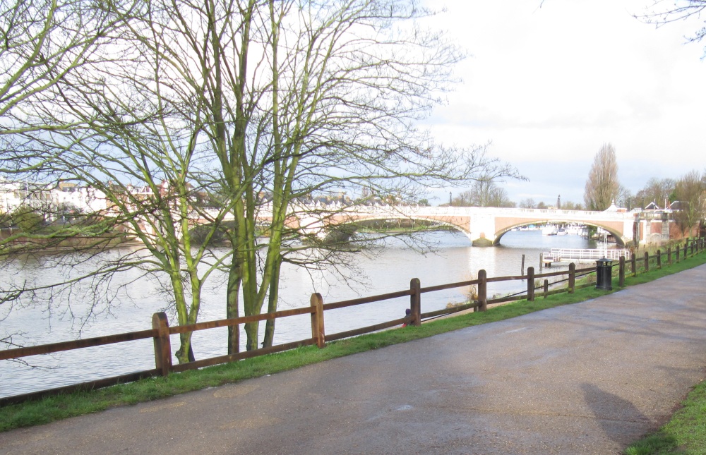 Hampton Court Bridge linking Hampton to East Molesey