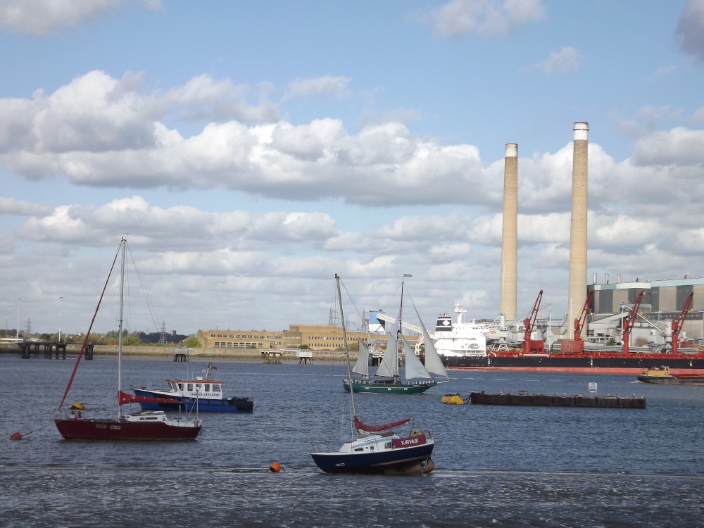 Looking over the river to Tilbury Power Station