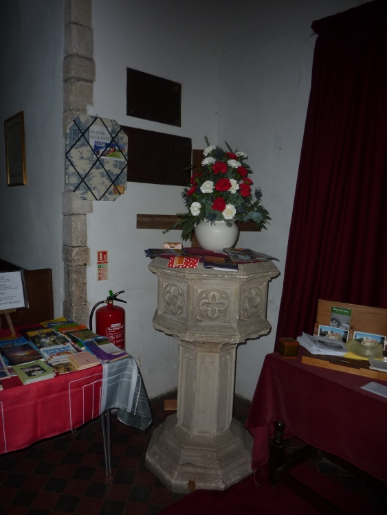Font in St Peters Church, Gunton, Suffolk