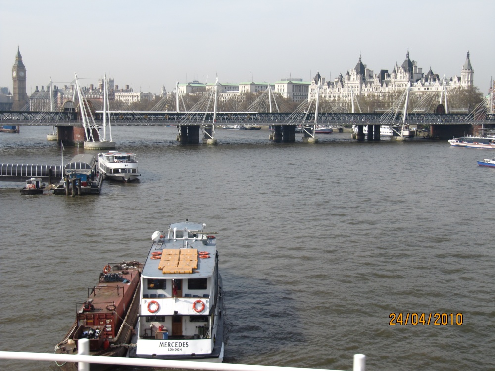 Hungerford Bridge and Golden Jubilee Bridges, London
