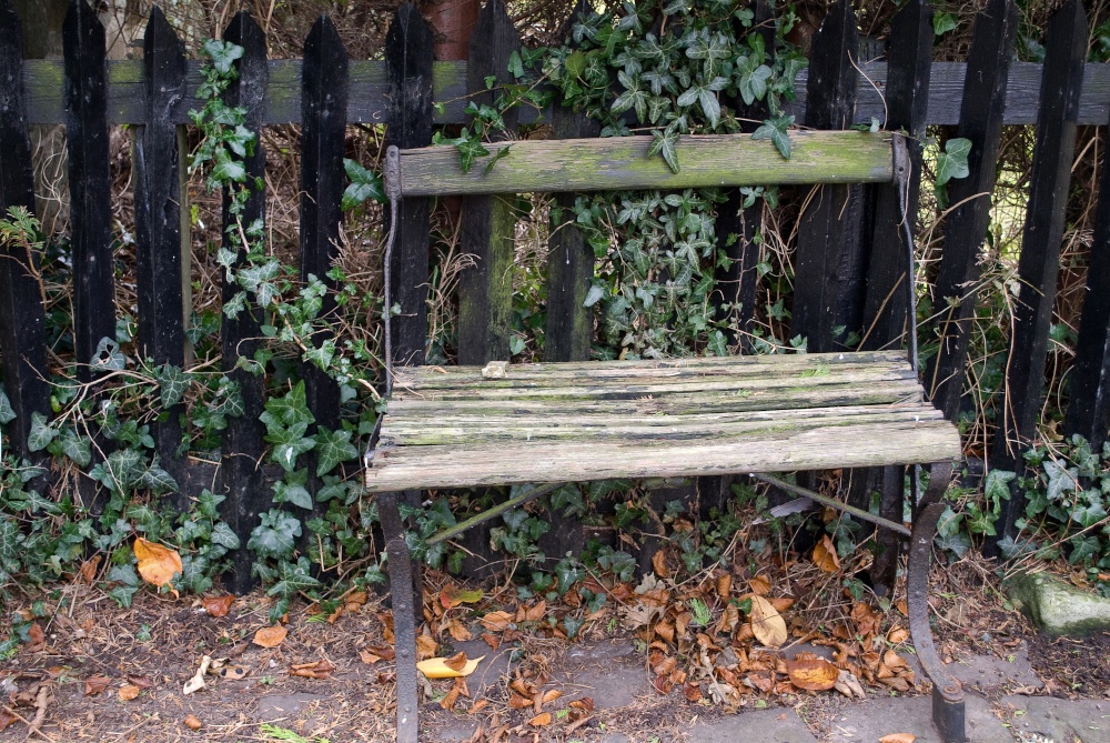 Old seat outside St Mary's Church