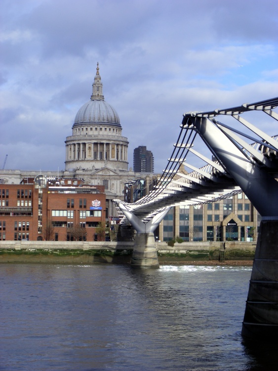 St Pauls Cathedral and The Millennium Bridge, London