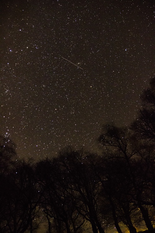 Earth Satellite and the Andromeda Galaxy seen from Lake Vyrnwy