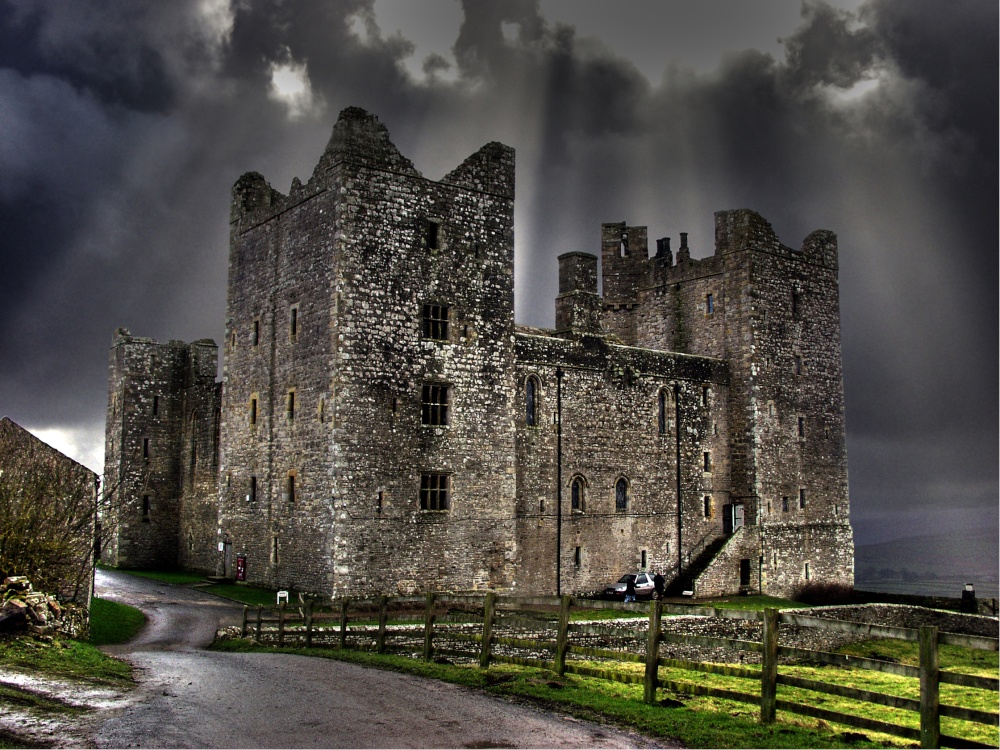 Photograph of Bolton Castle, after the storm.