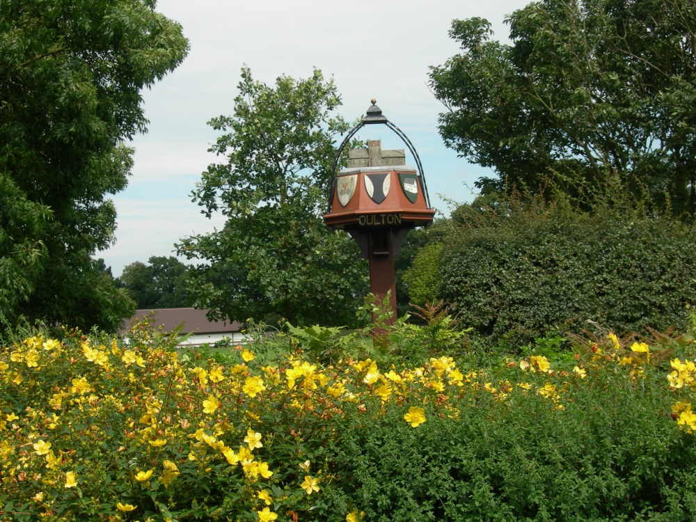 Photograph of Oulton Village signpost
