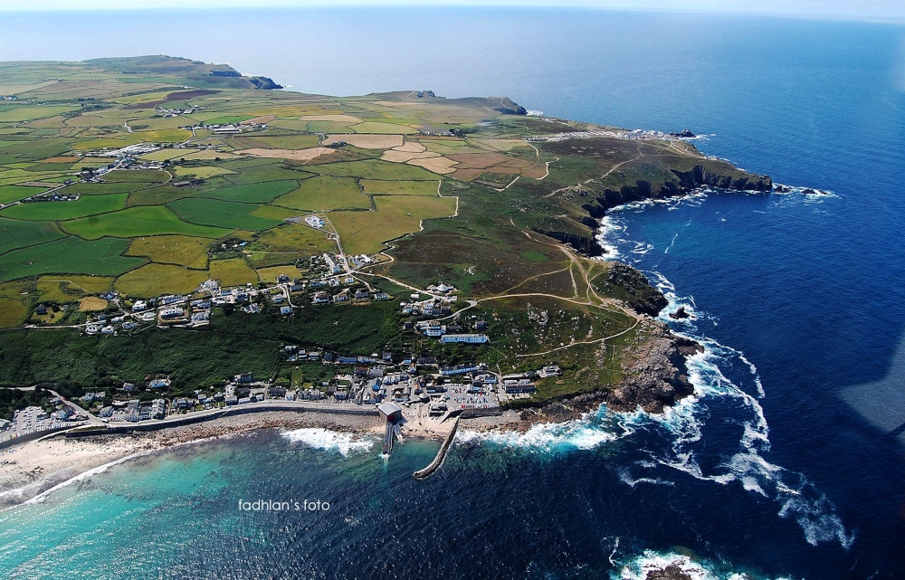 Sennen Cove from bird's eye view