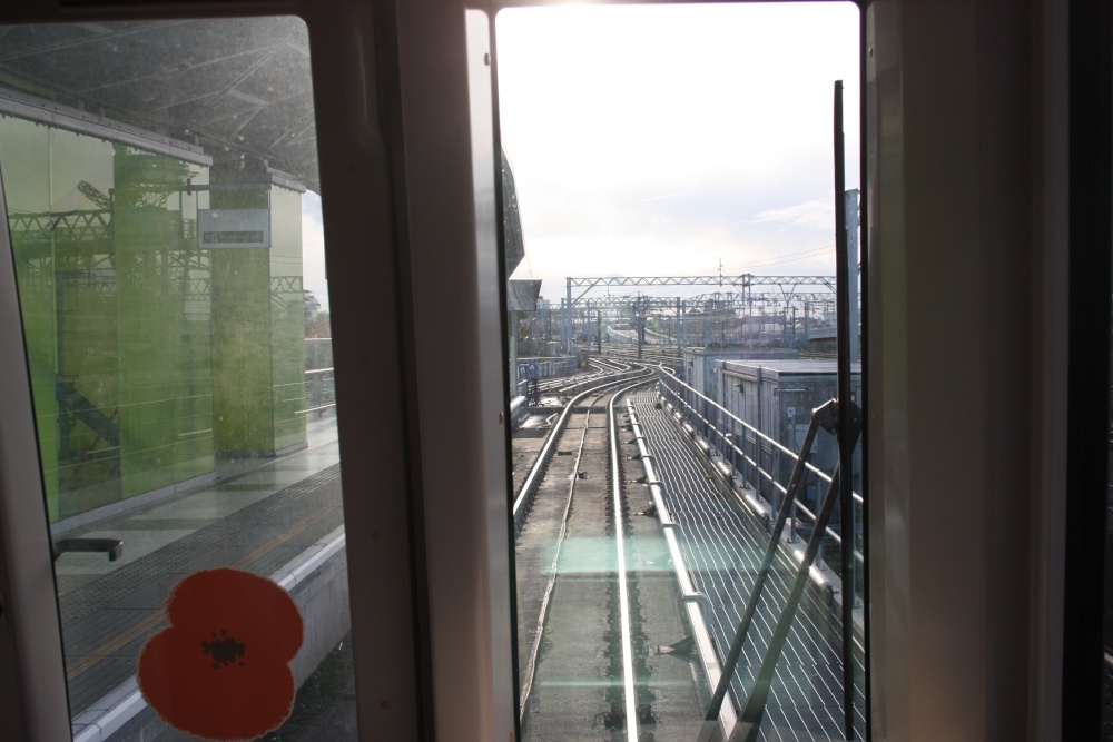 Dockland Light railway between Stratford and Canary Wharf