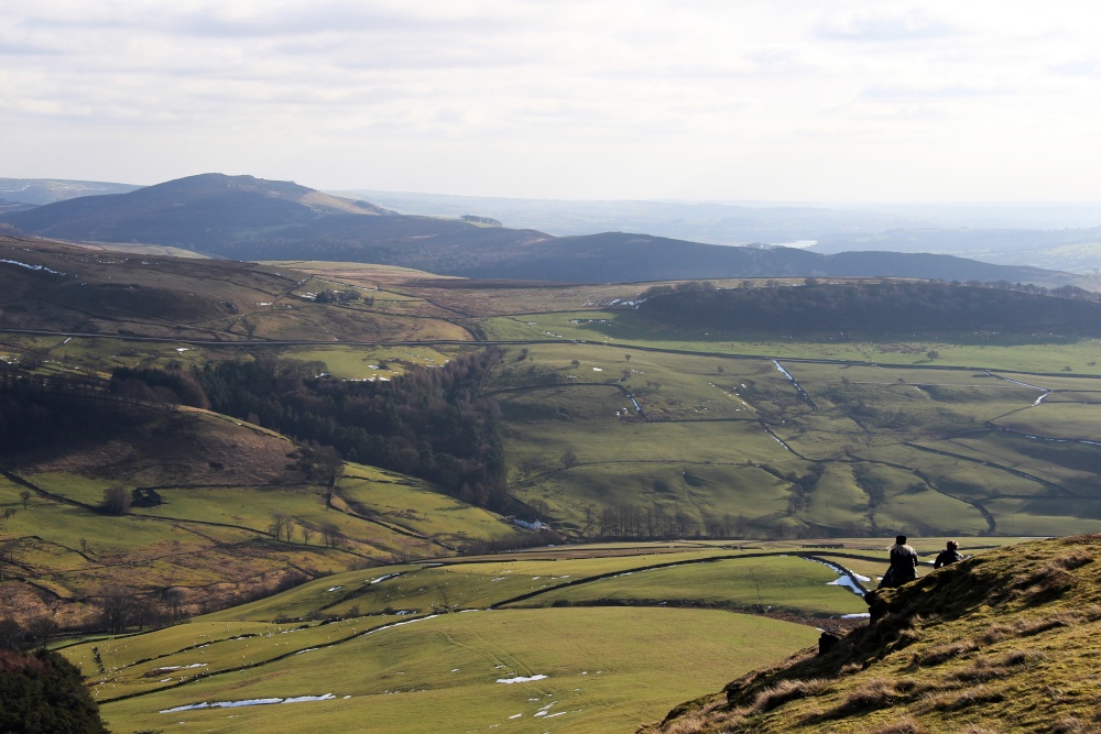 Admiring the view and taking a snack on top of Shutlingsloe