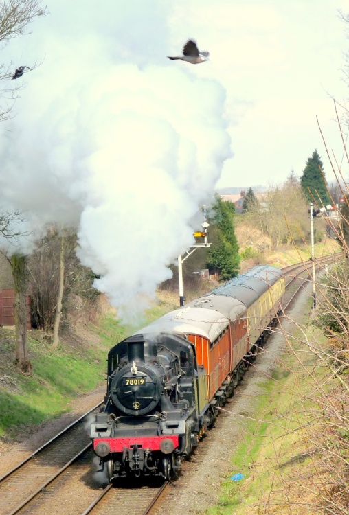 Number 78019 leaving Loughborough