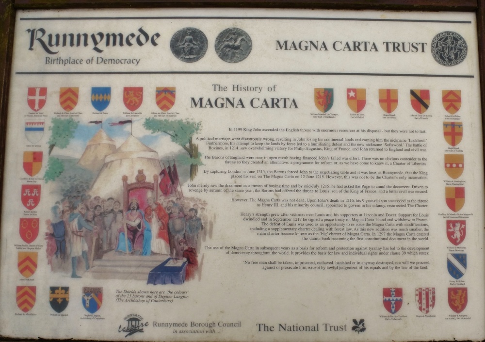 Photograph of Magna Carta - The information board.