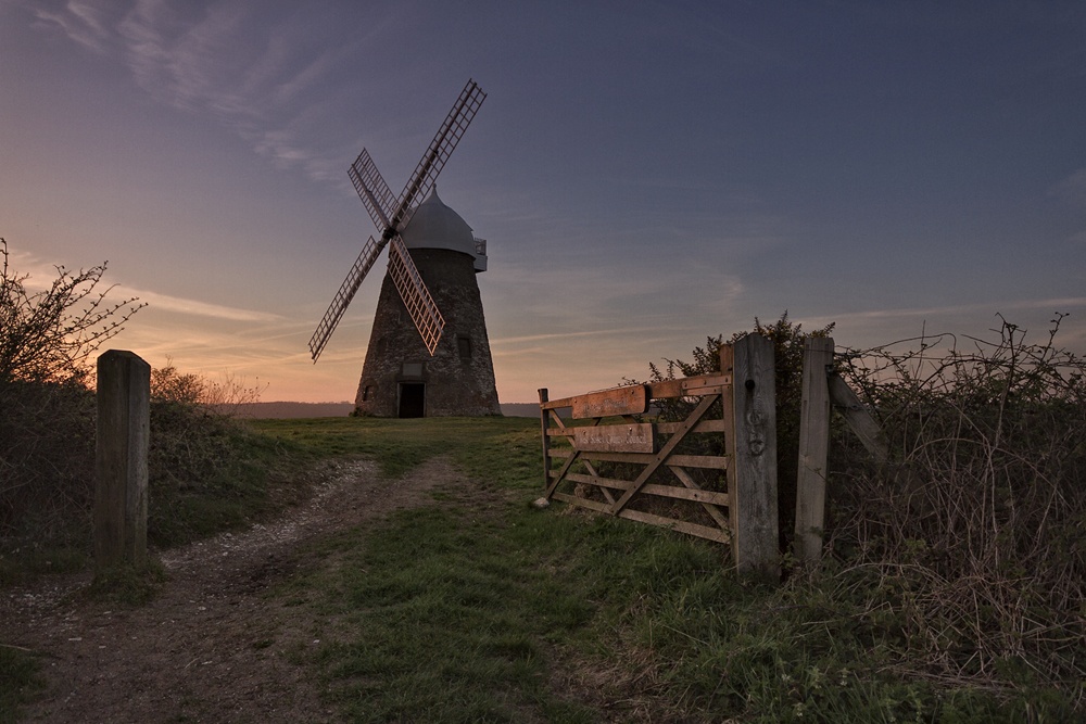 Photograph of Sunset at Halnaker Windmill