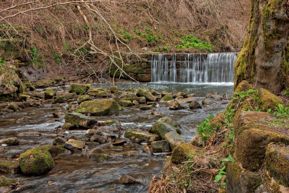 Photograph of River Dove waterfall, Farndale