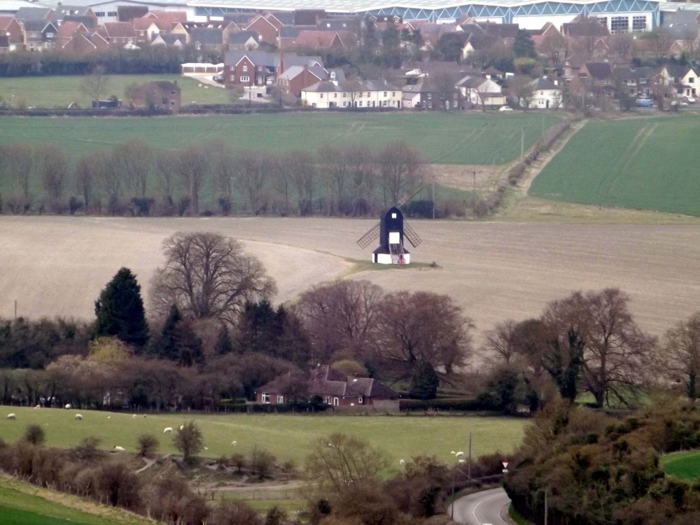 Photograph of View to Pitstone Windmill from Ivinghoe Beacon, Bucks