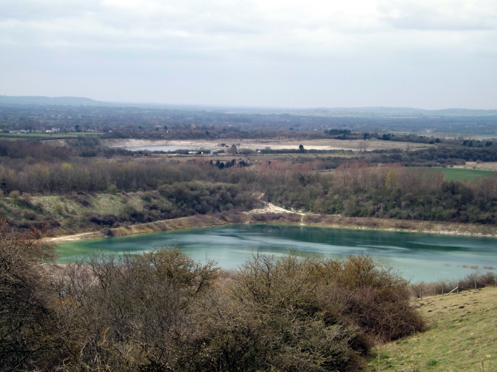 Dis-used Chalk pit from Pitstone Hill, Pitstone, Bucks