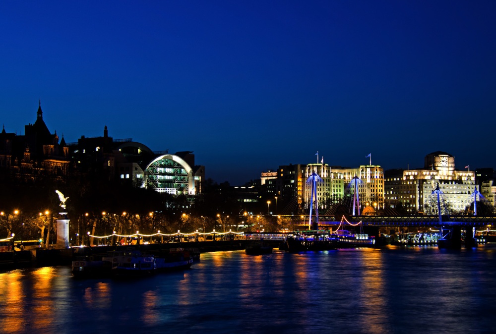 The Embankment, London by night