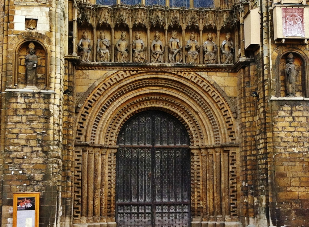 The West Portal, main entrance into Lincoln Cathedral photo by cathyml