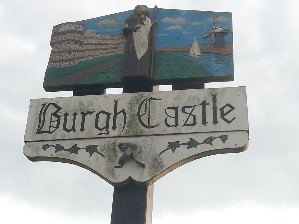 Photograph of Burgh Castle sign, Norfolk