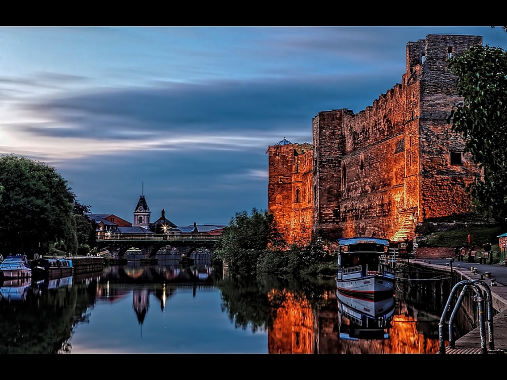 Photograph of Newark Castle reflection