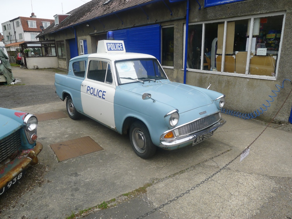 Original Ford Anglia as used in Heartbeat TV series, Goathland