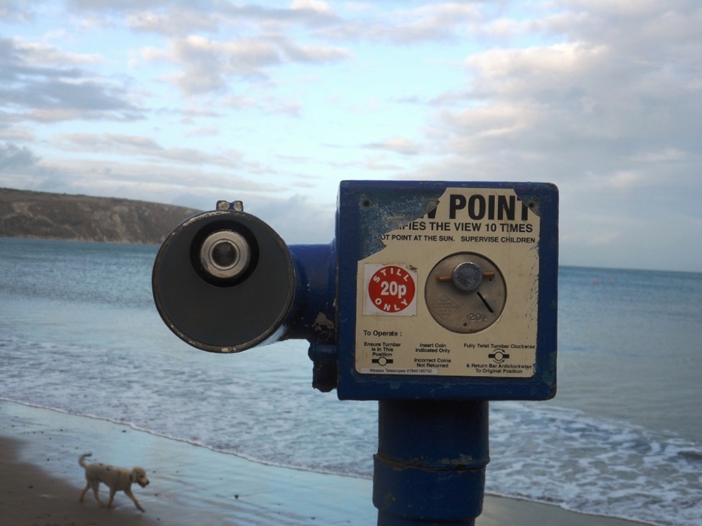Coin operated telescope, Swanage seafront
