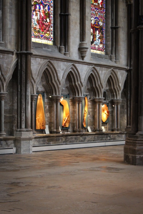 Lincoln Cathedral, the aisle with the William Fairbank exhibition
