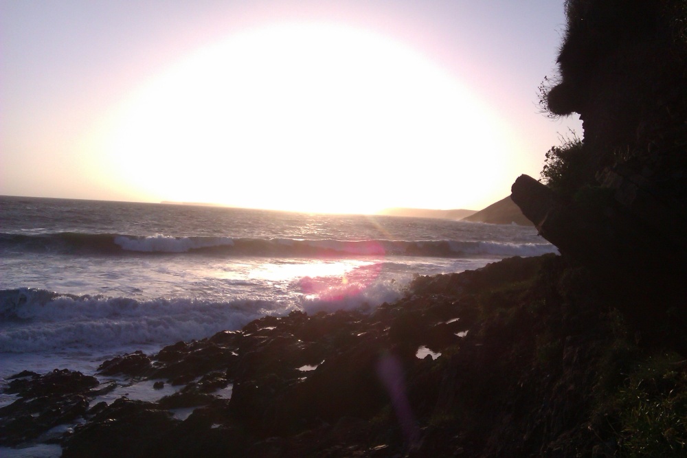 Aurora sunset at Manorbier.