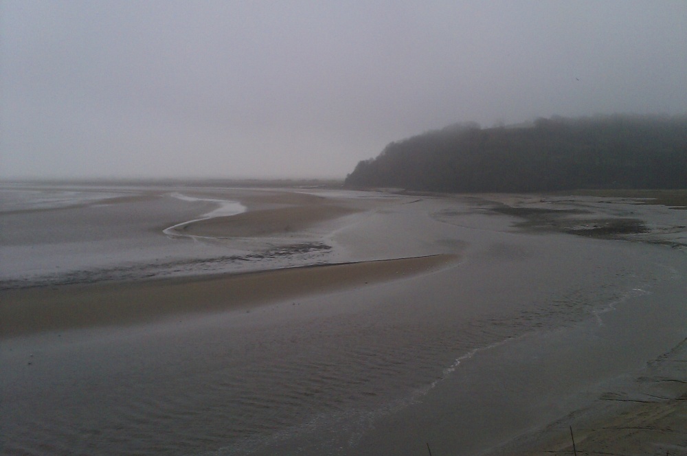 A misty Laugharne on the Taff.