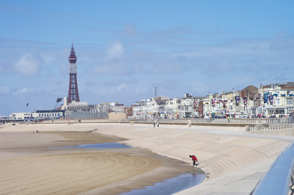 Blackpool seafront with Blackpool Tower in the background