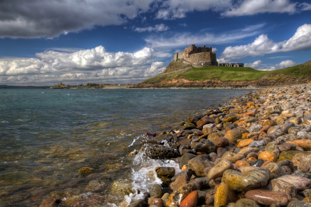 Photograph of Lindisfarne Castle and Beach