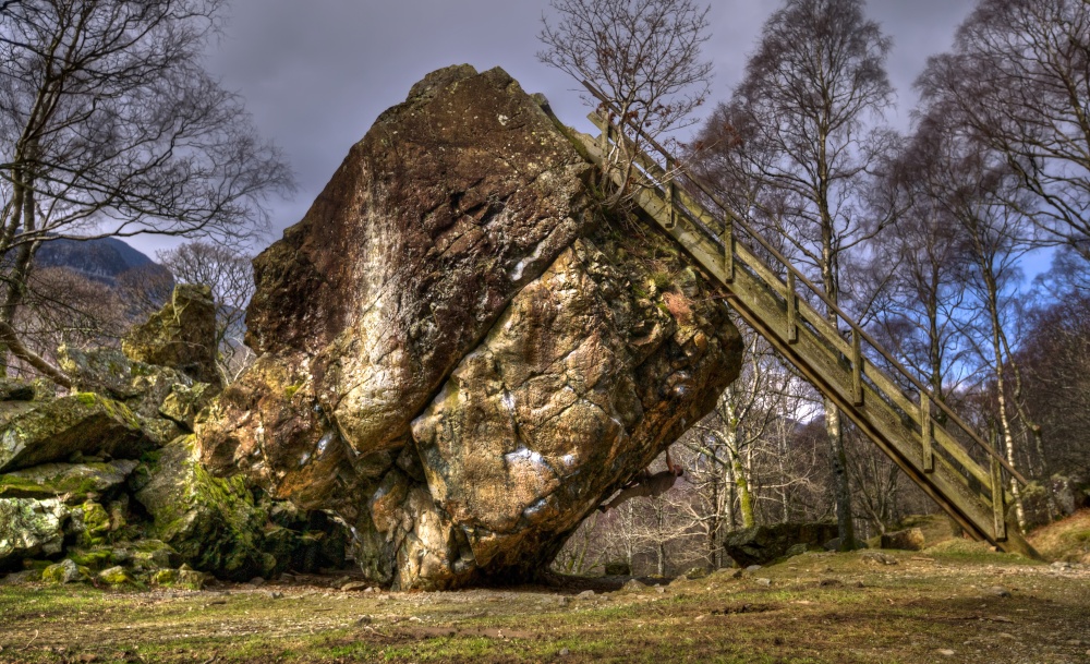 Photograph of Bowder Stone in Borrowdale, Cumbria